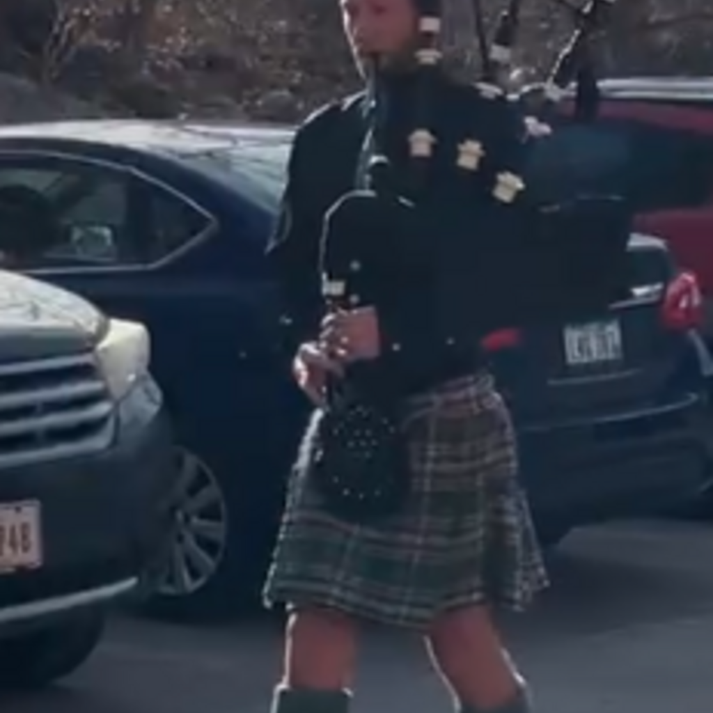 Man playing the bagpipes